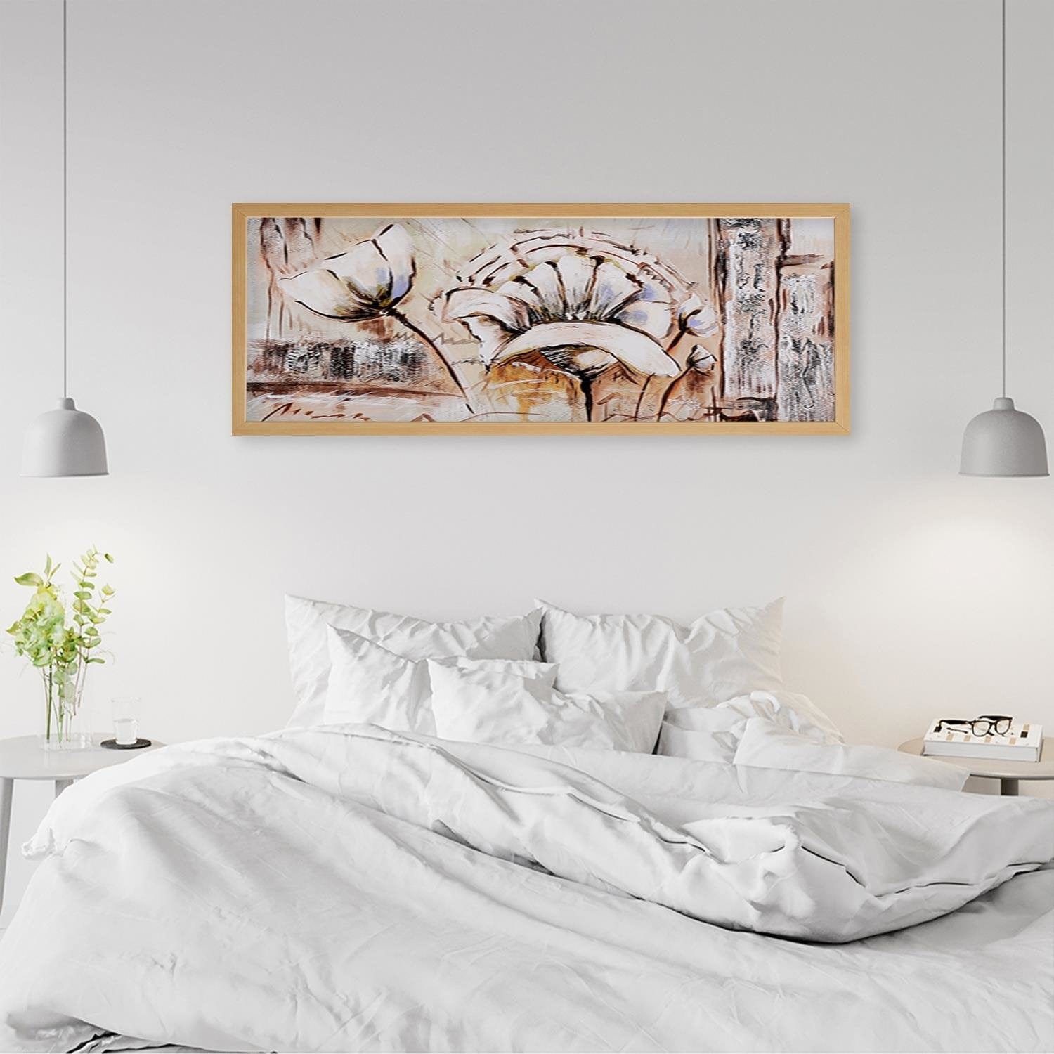 Picture in natural frame PANORAMA, Abstraction Flowers  Home Trends