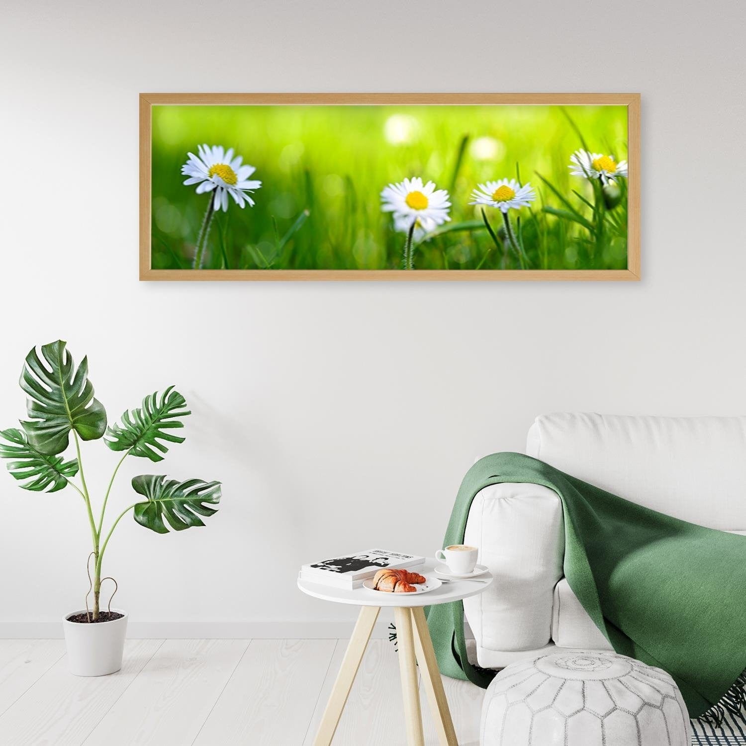 Picture in natural frame PANORAMA, Daisy Flower Home Trends