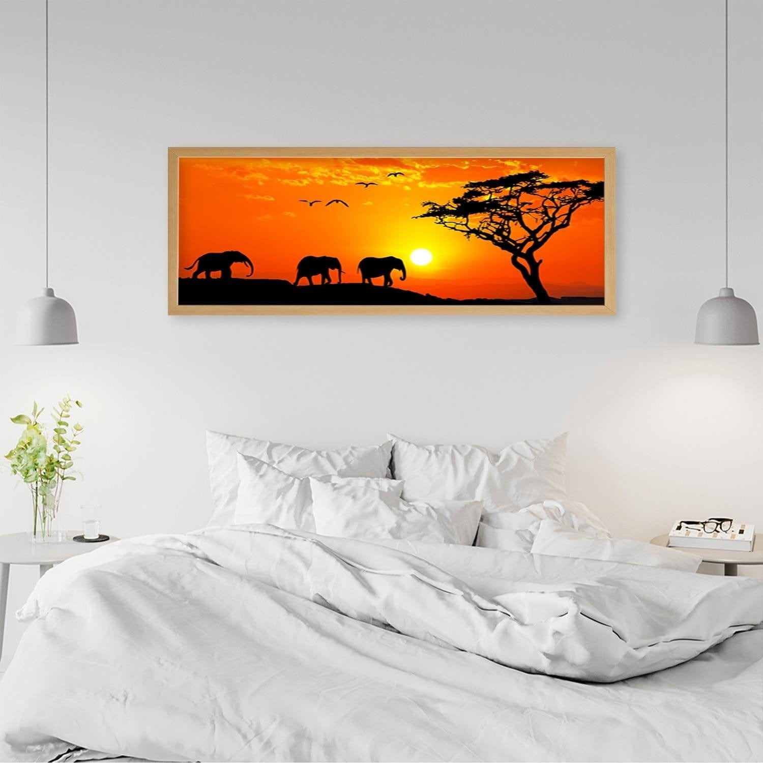 Picture in natural frame PANORAMA, Orange Africa Home Trends