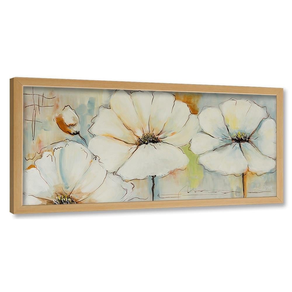 Picture in natural frame PANORAMA, Painted Flowers Home Trends