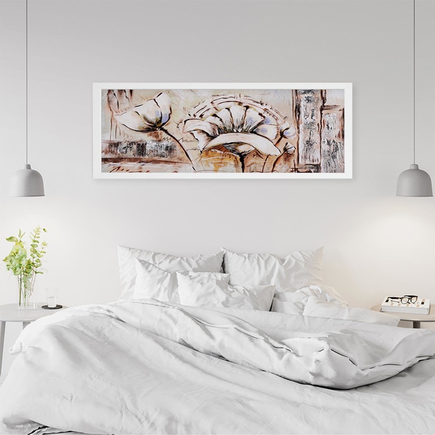 Picture in white frame PANORAMA, Abstraction Flowers  Home Trends