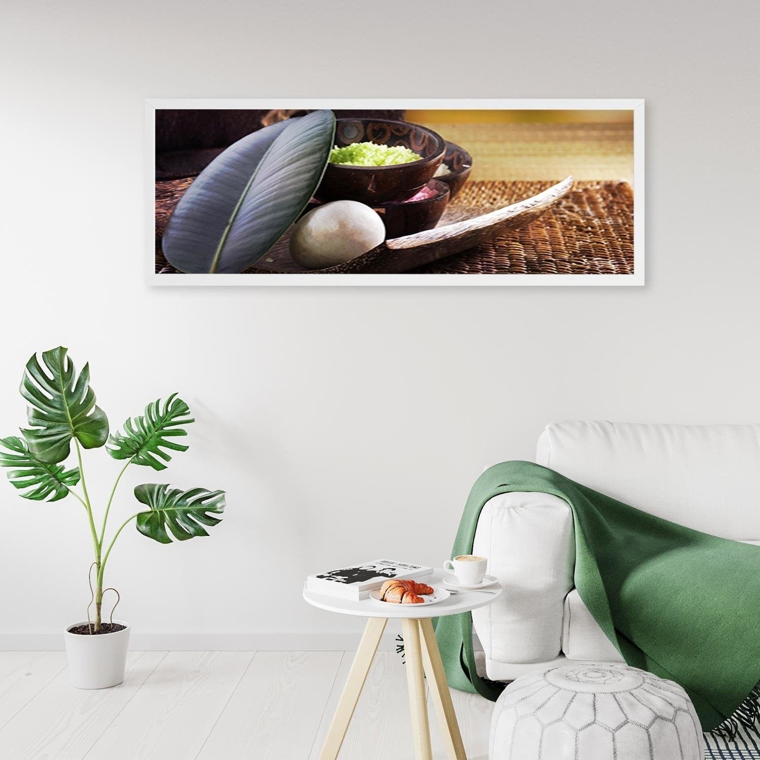 Picture in white frame PANORAMA, Composition Of Leaves Home Trends