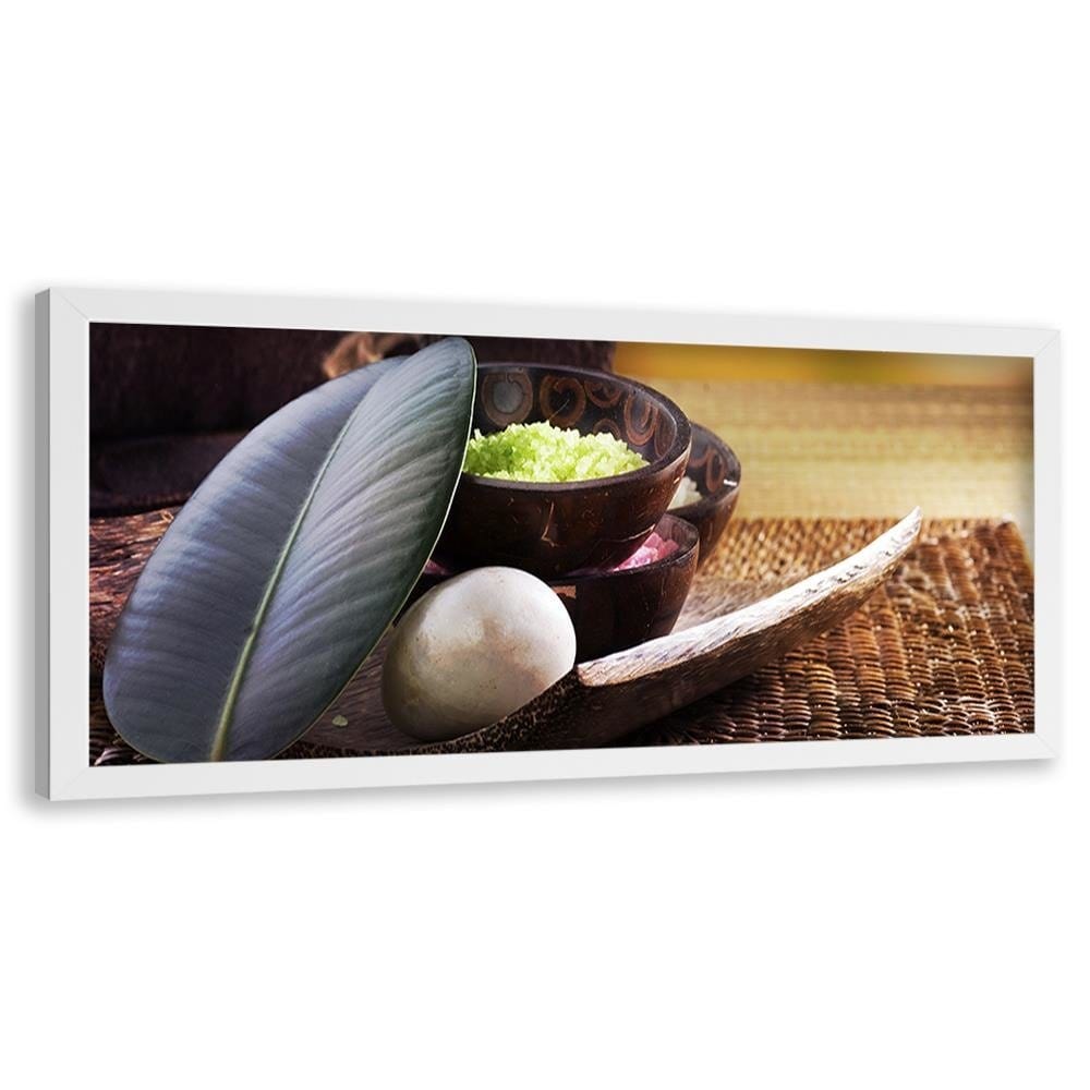 Picture in white frame PANORAMA, Composition Of Leaves Home Trends