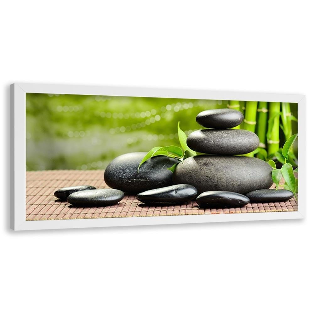 Picture in white frame PANORAMA, Dark Zen Stones Home Trends