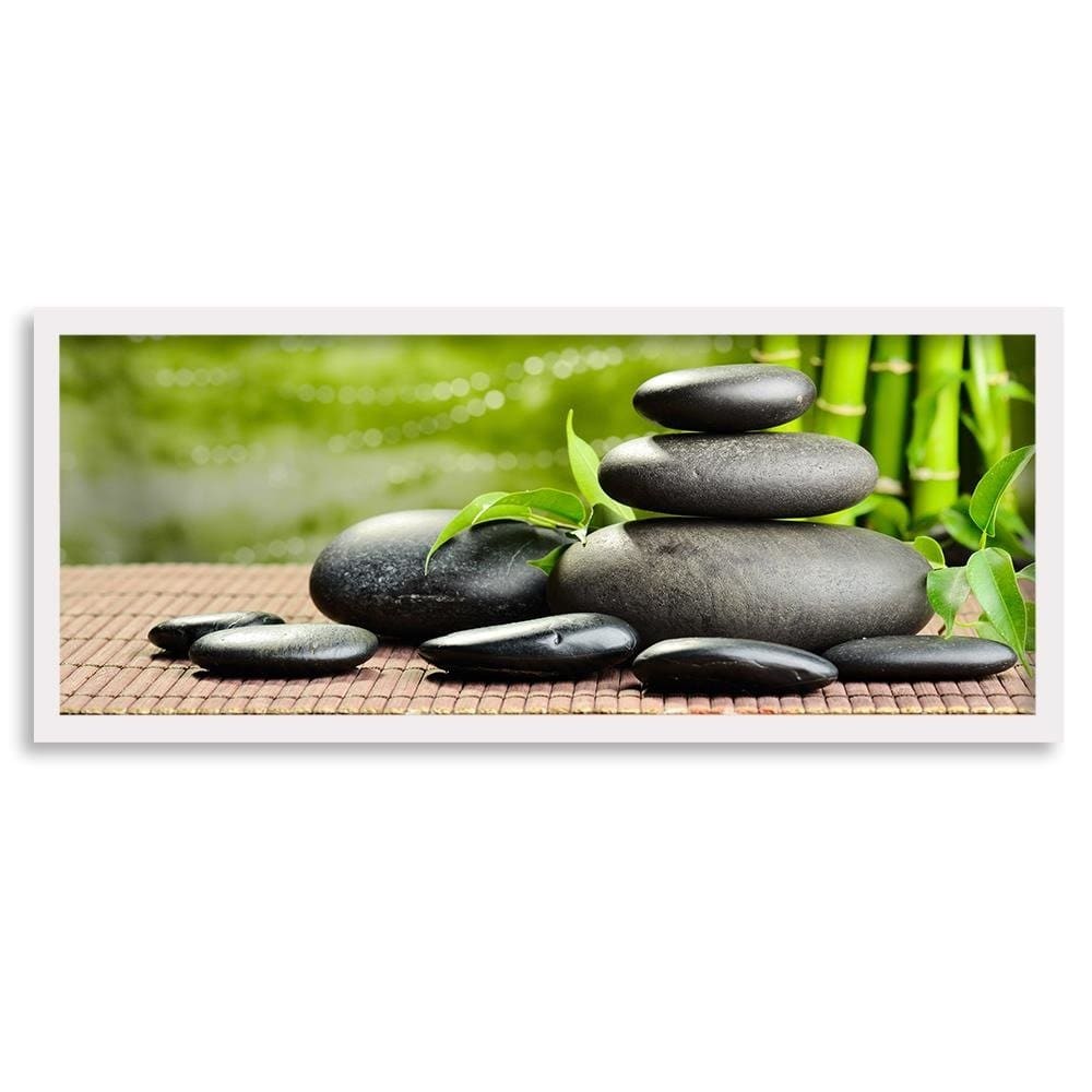 Picture in white frame PANORAMA, Dark Zen Stones Home Trends