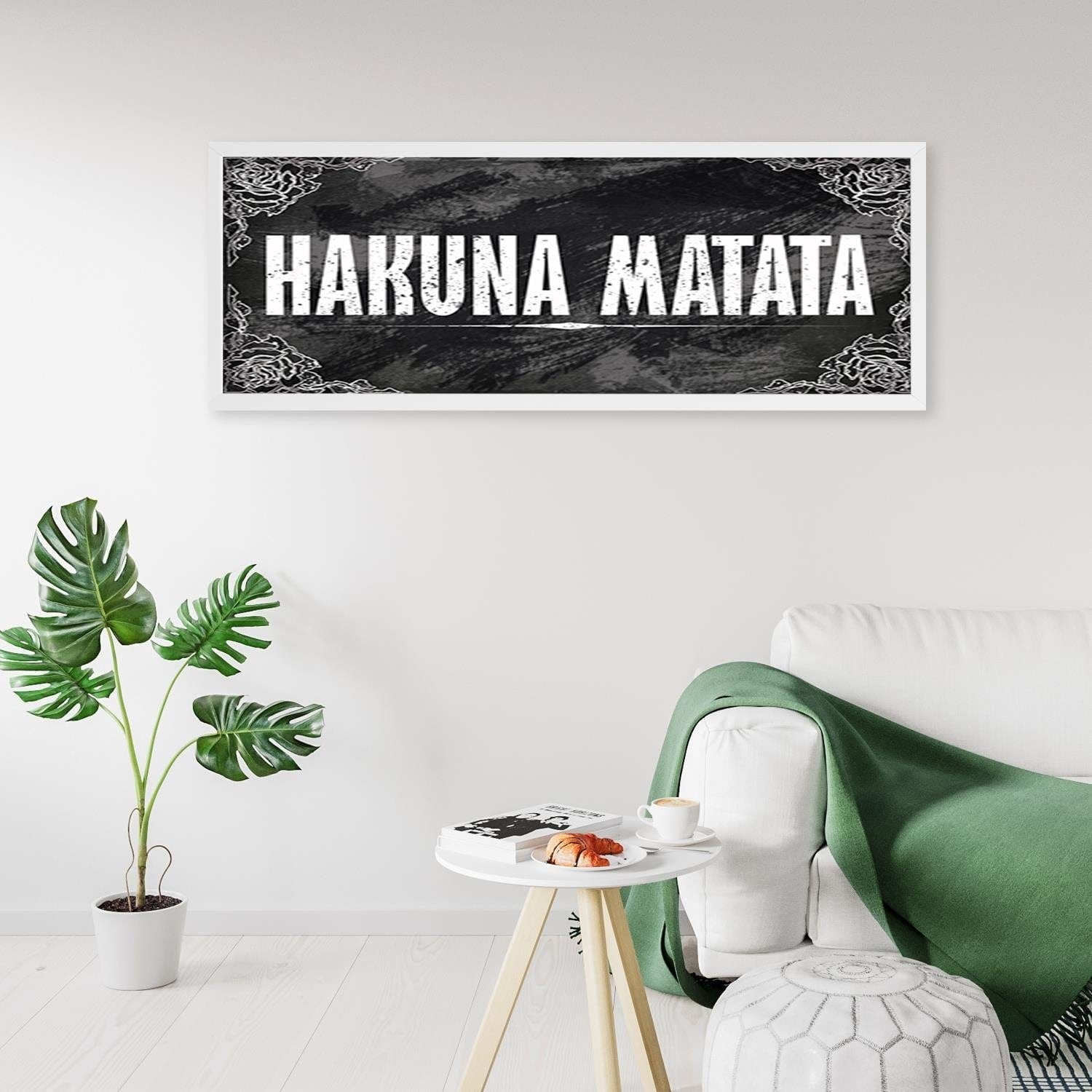 Picture in white frame PANORAMA, Hakuna Matata Home Trends