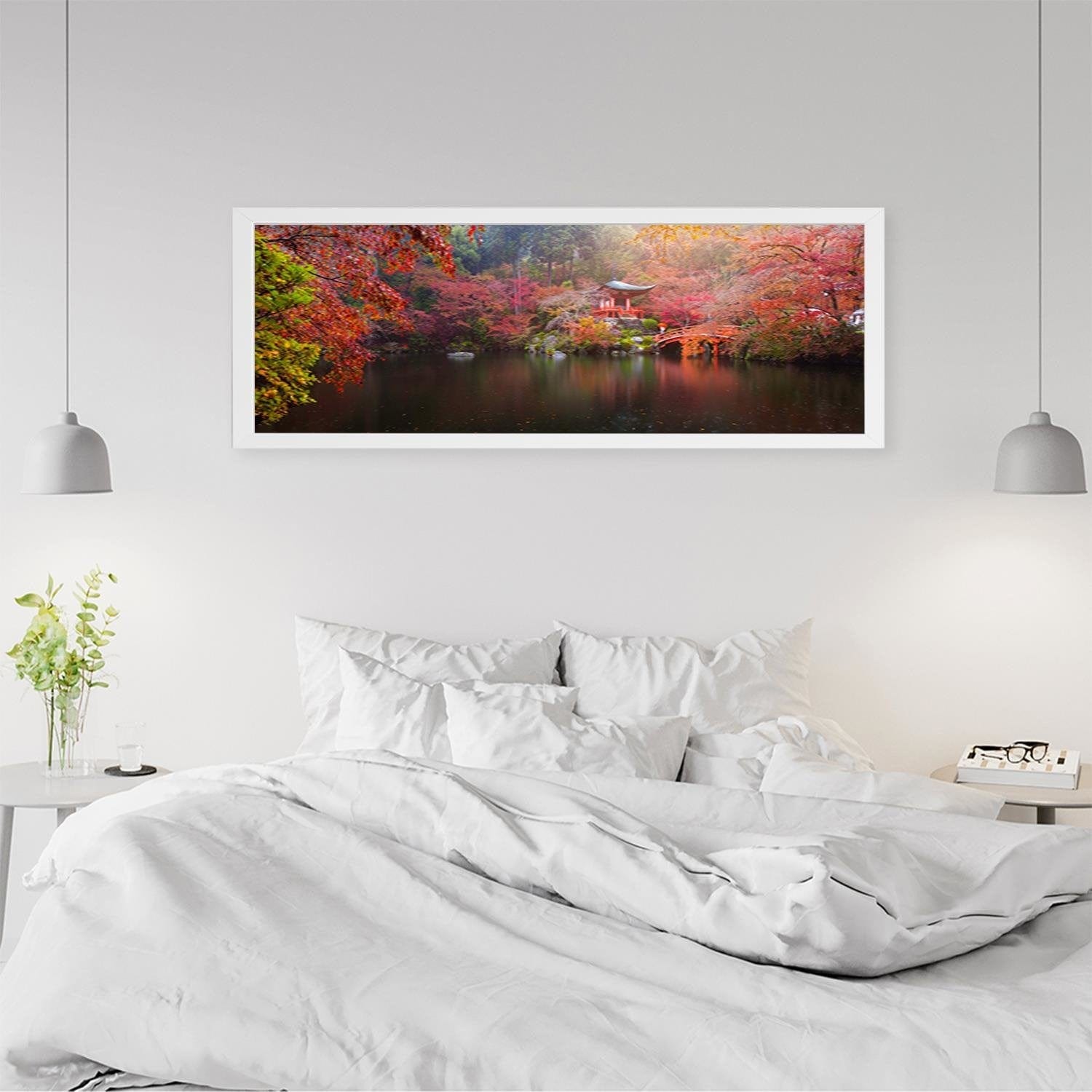 Picture in white frame PANORAMA, Japan In Green Colours Home Trends