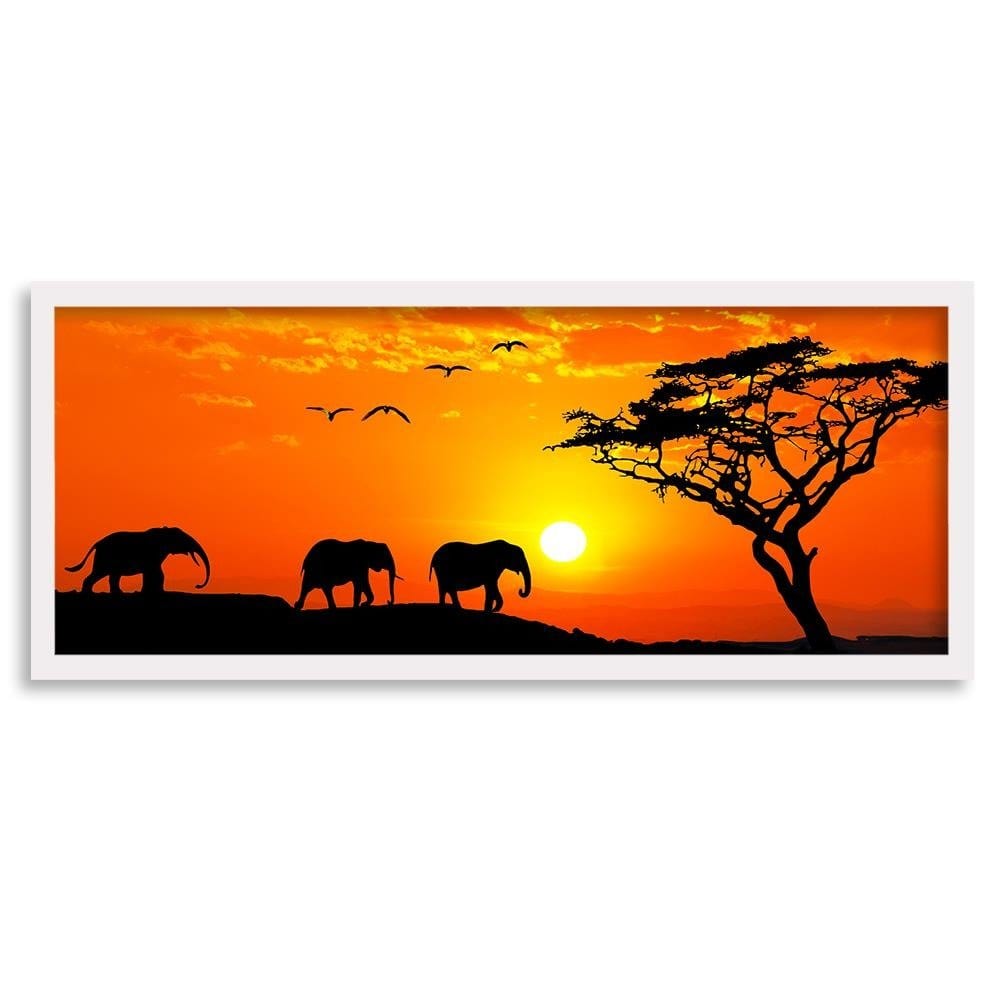 Picture in white frame PANORAMA, Orange Africa Home Trends