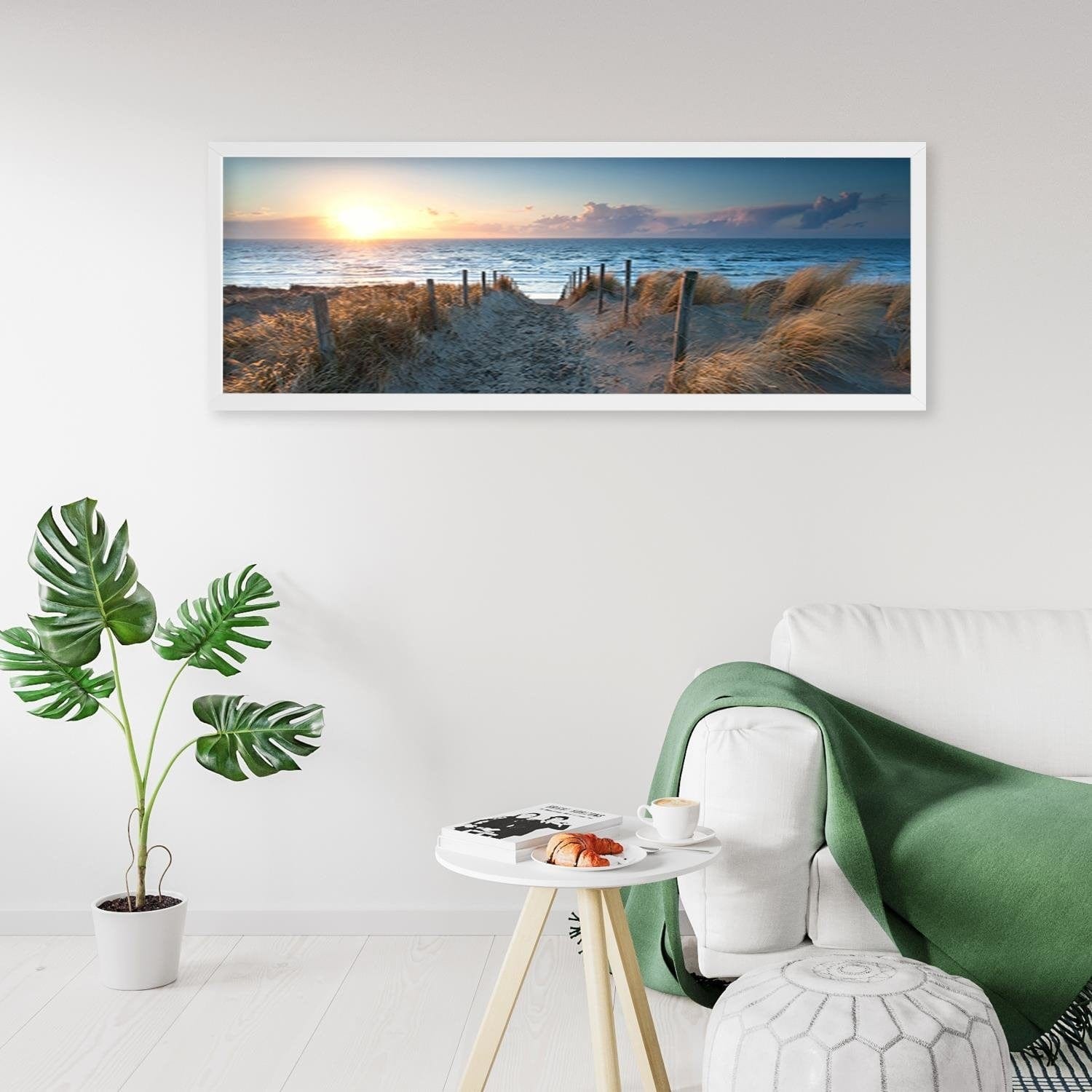 Picture in white frame PANORAMA, Sunset Over The Sea 3 Home Trends