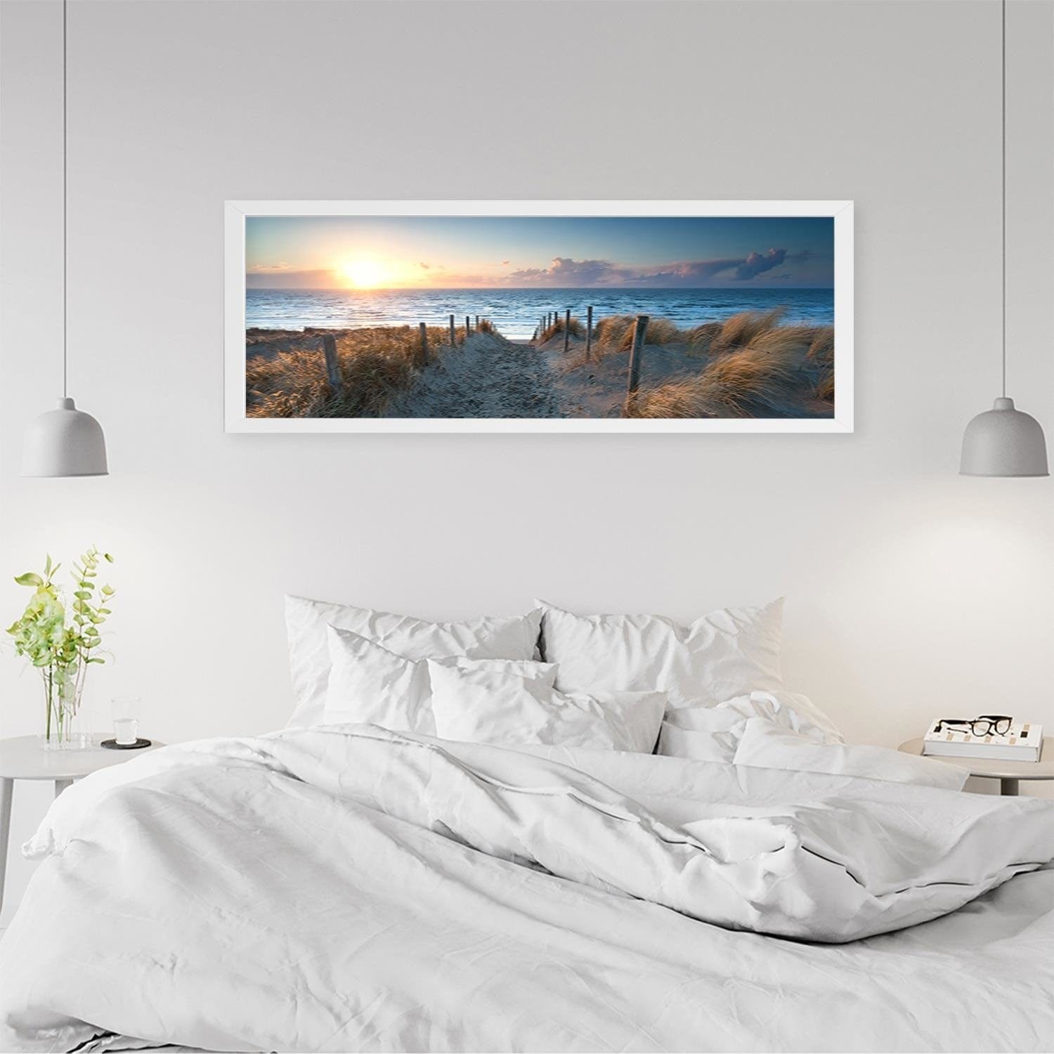 Picture in white frame PANORAMA, Sunset Over The Sea 3 Home Trends