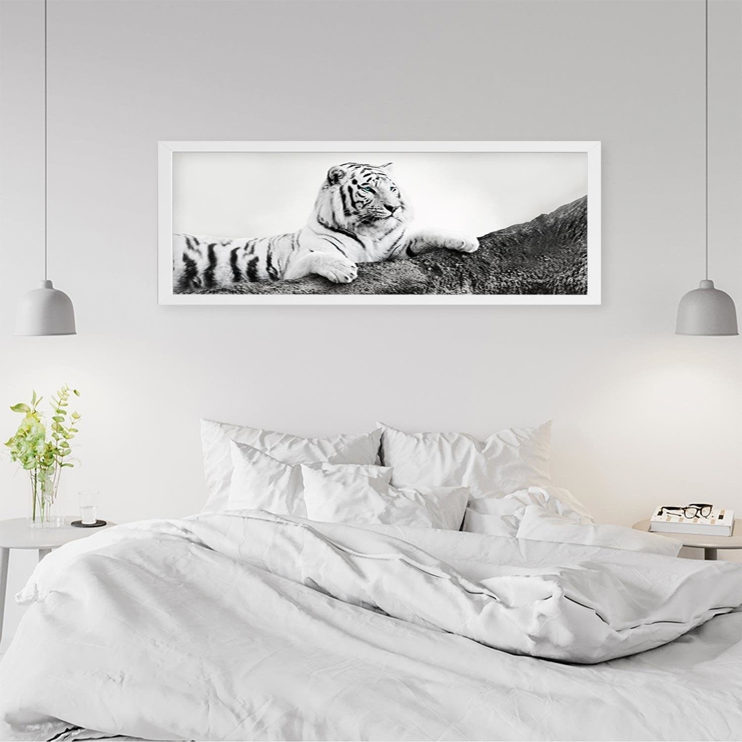 Picture in white frame PANORAMA, The Vigilant Tiger Home Trends