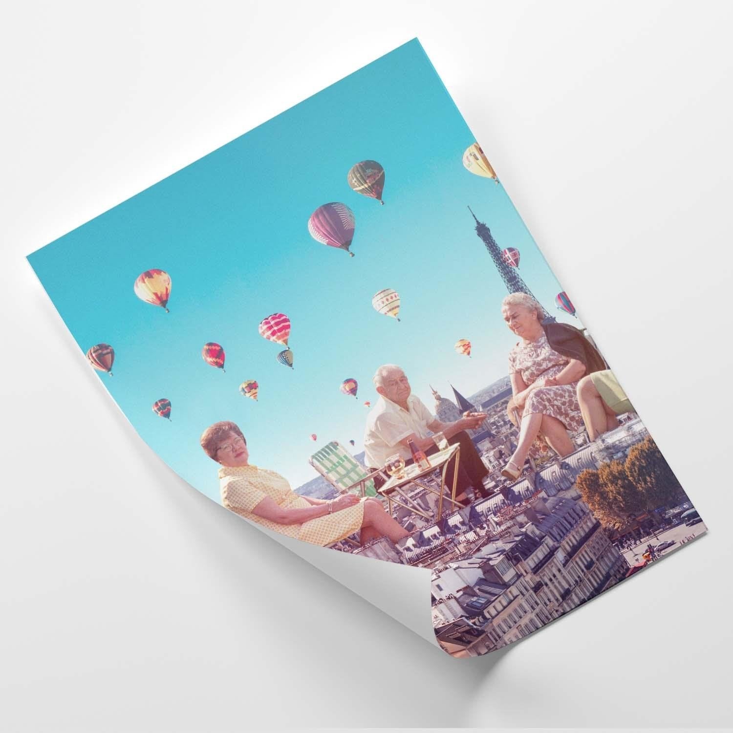 Posteris - Balloons Above The Paris E-interjers.lv