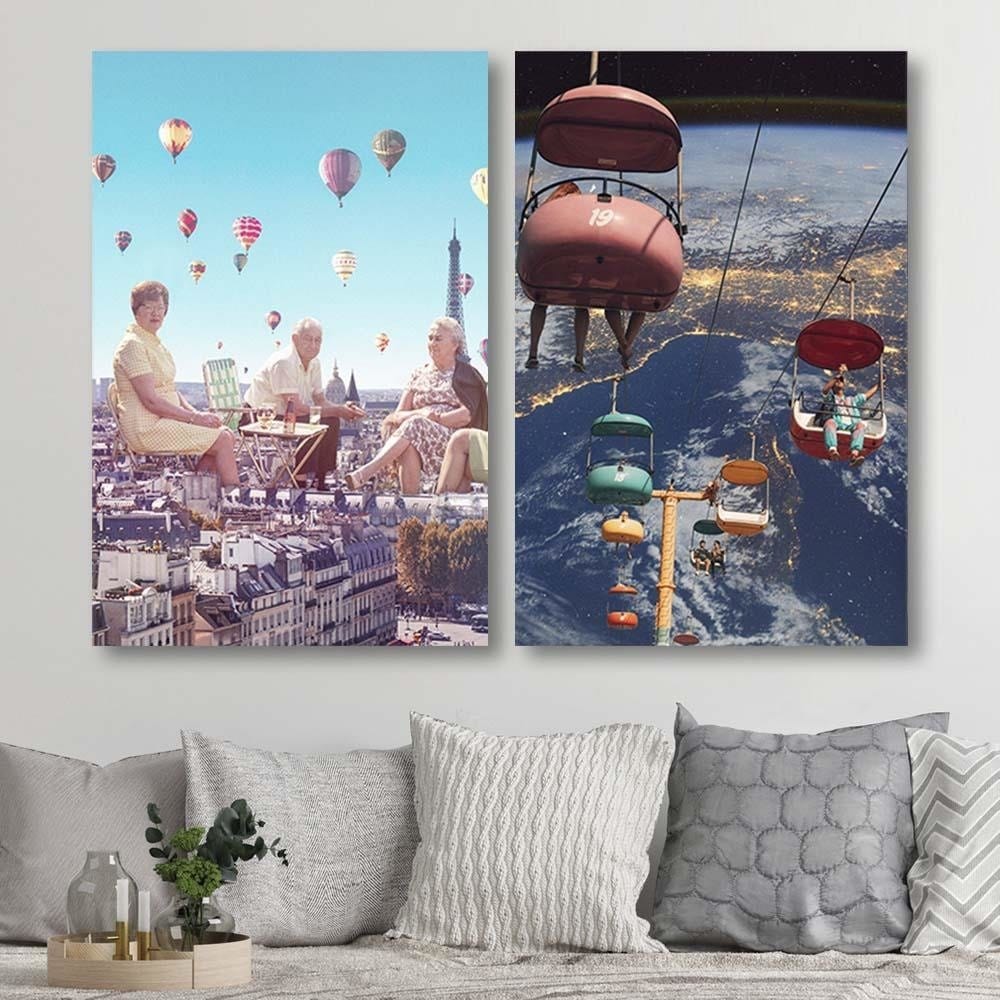 Posteris - Balloons Above The Paris  E-interjers.lv