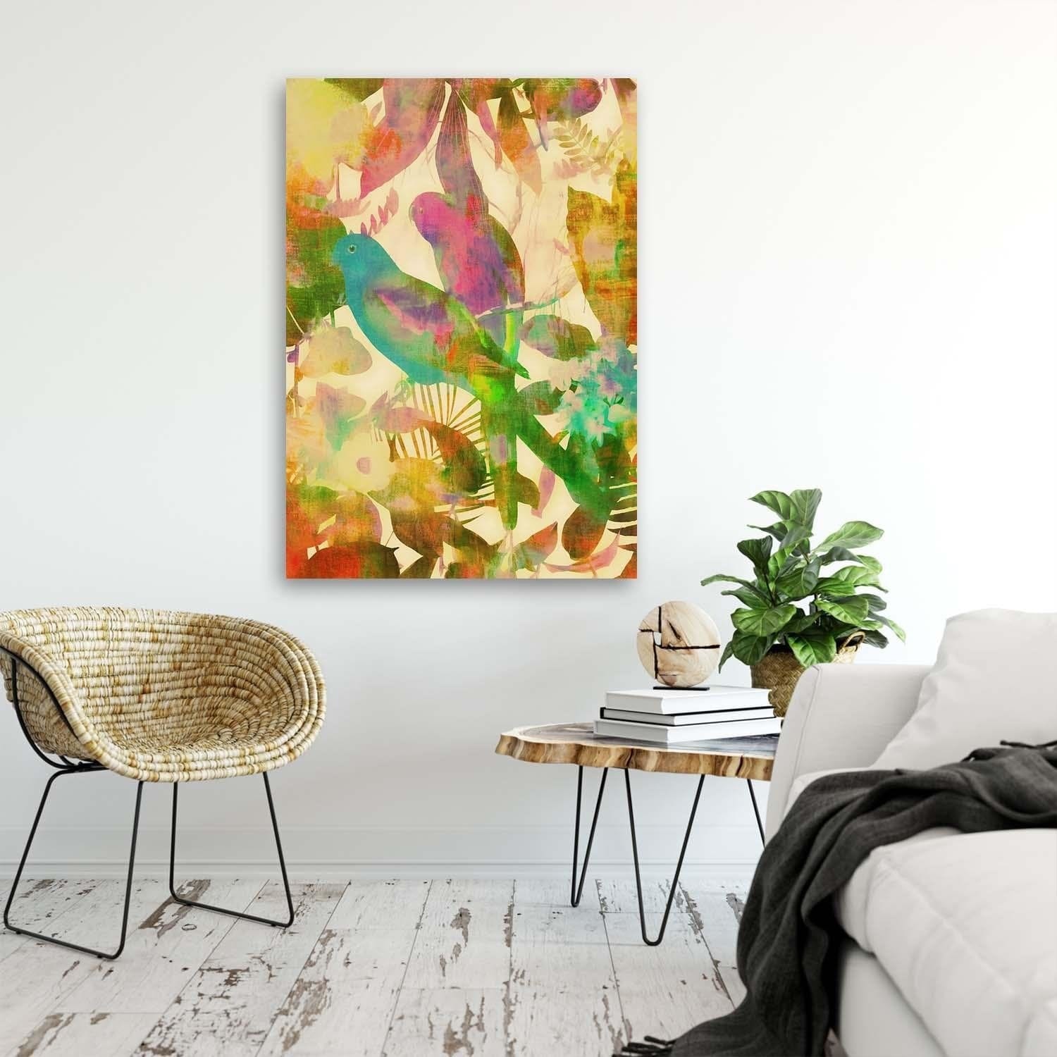 Posteris - Parrot In The Leaves  E-interjers.lv