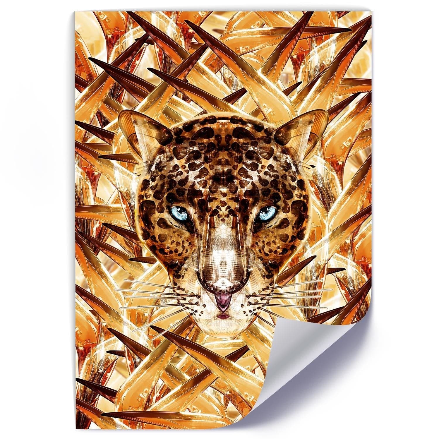 Posteris (plakāts) - Cheetah Image Animal Print Orange Home Trends DECO