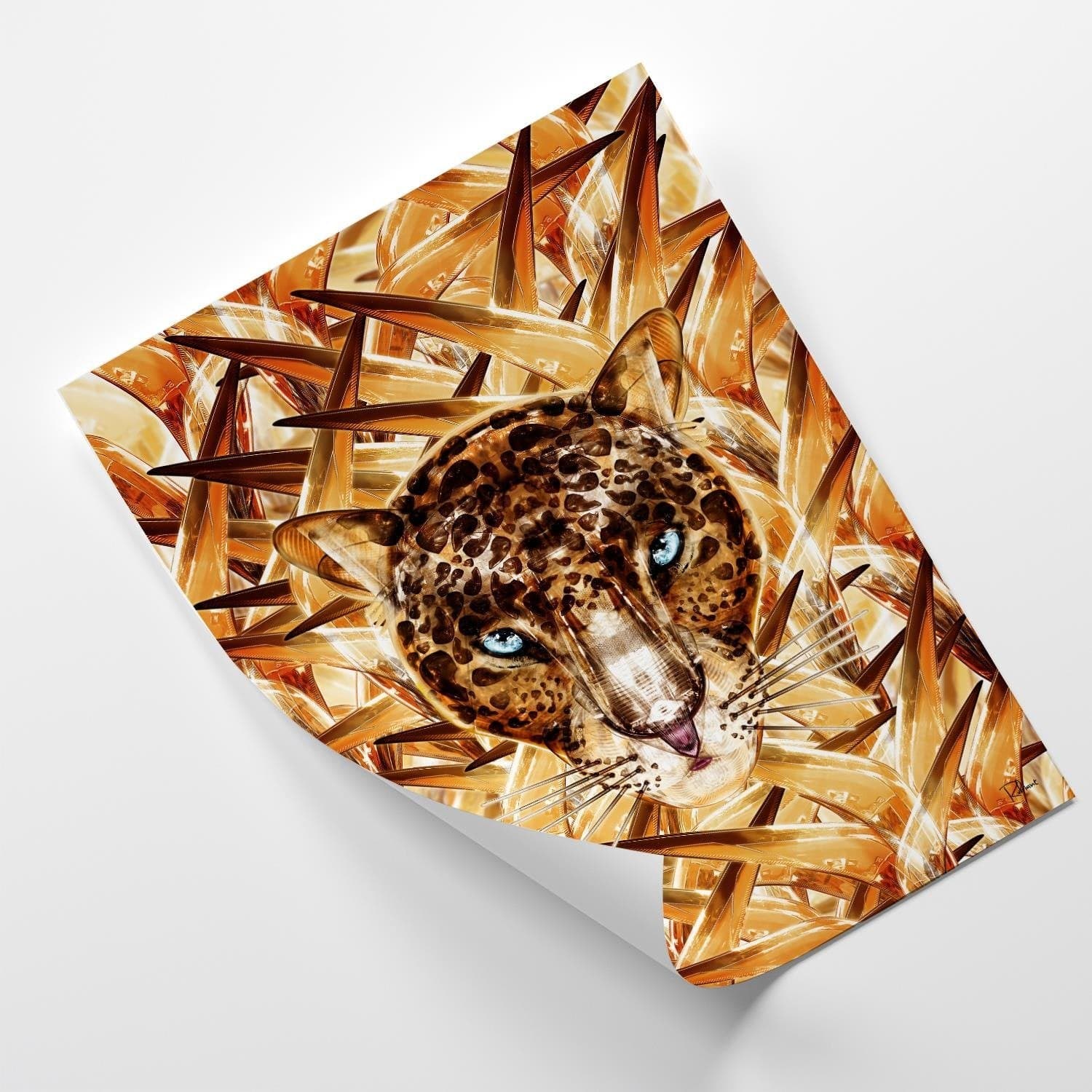 Posteris (plakāts) - Cheetah Image Animal Print Orange Home Trends DECO