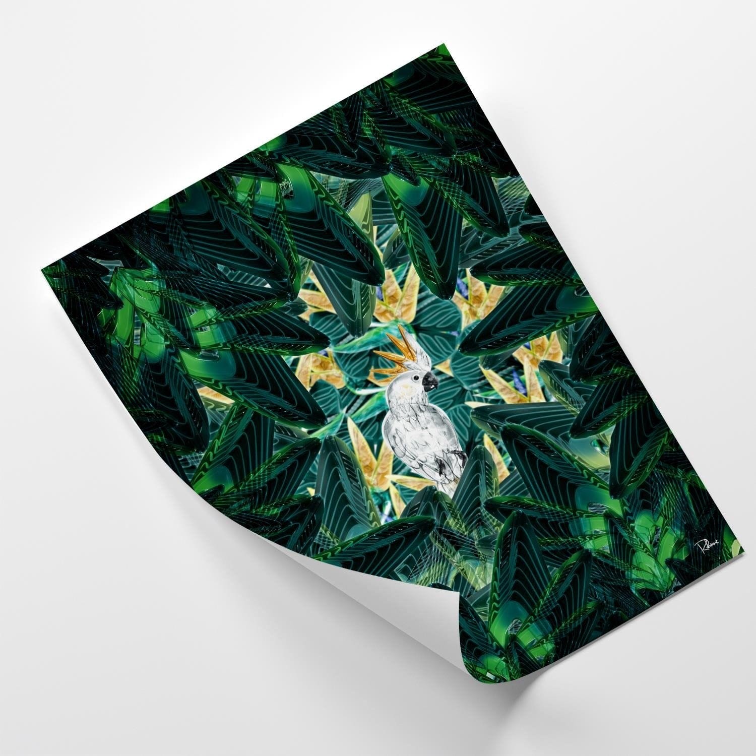 Posteris (plakāts) - Cockatoo Image Tropical Green Home Trends DECO