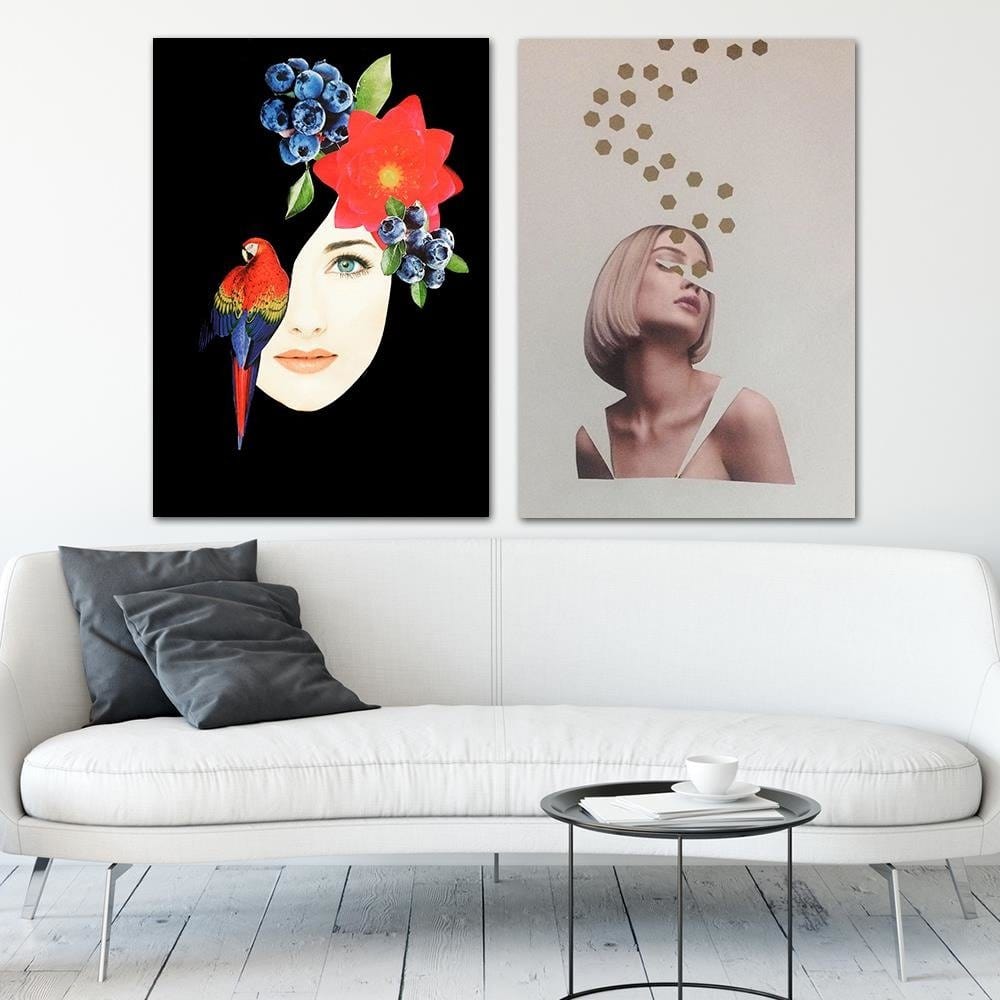 Posteris (plakāts) - Collage Woman Portrait Image Beige Home Trends DECO