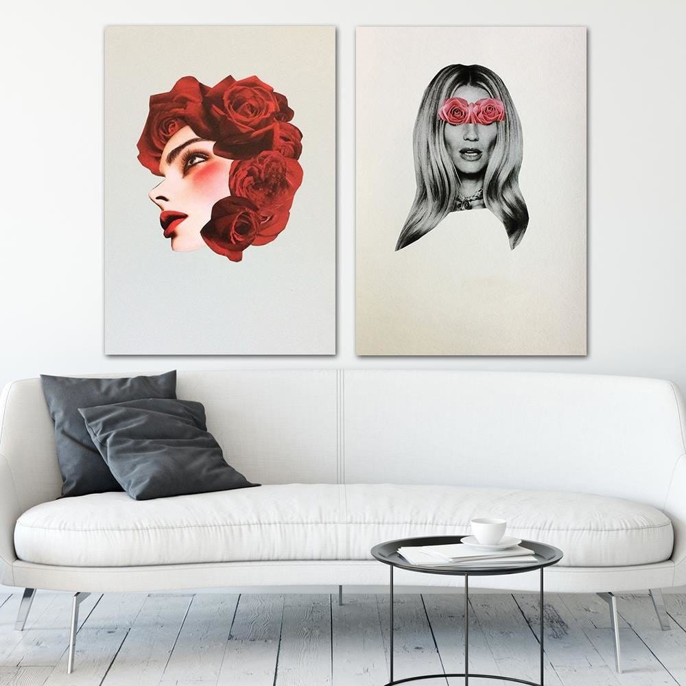 Posteris (plakāts) - Creative Flowers Head Image Red Home Trends DECO