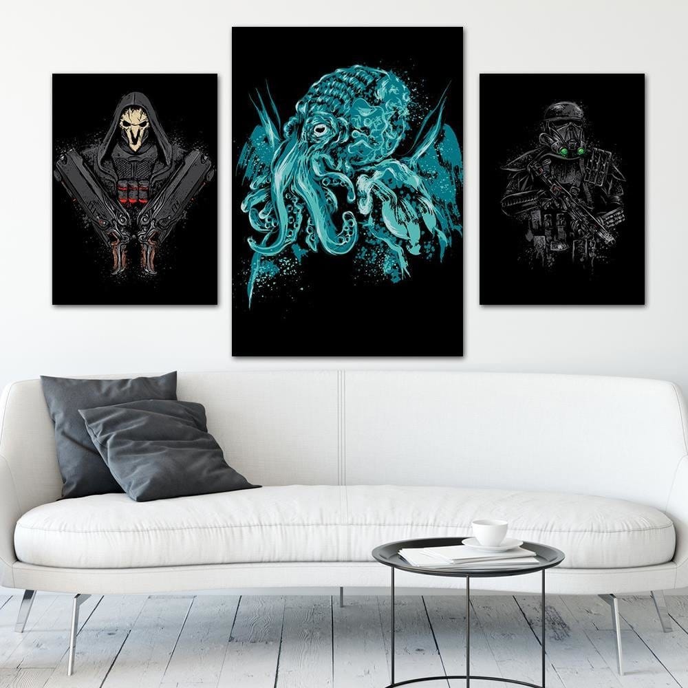 Posteris (plakāts) - Cthulhu Pop Art Blue Home Trends DECO
