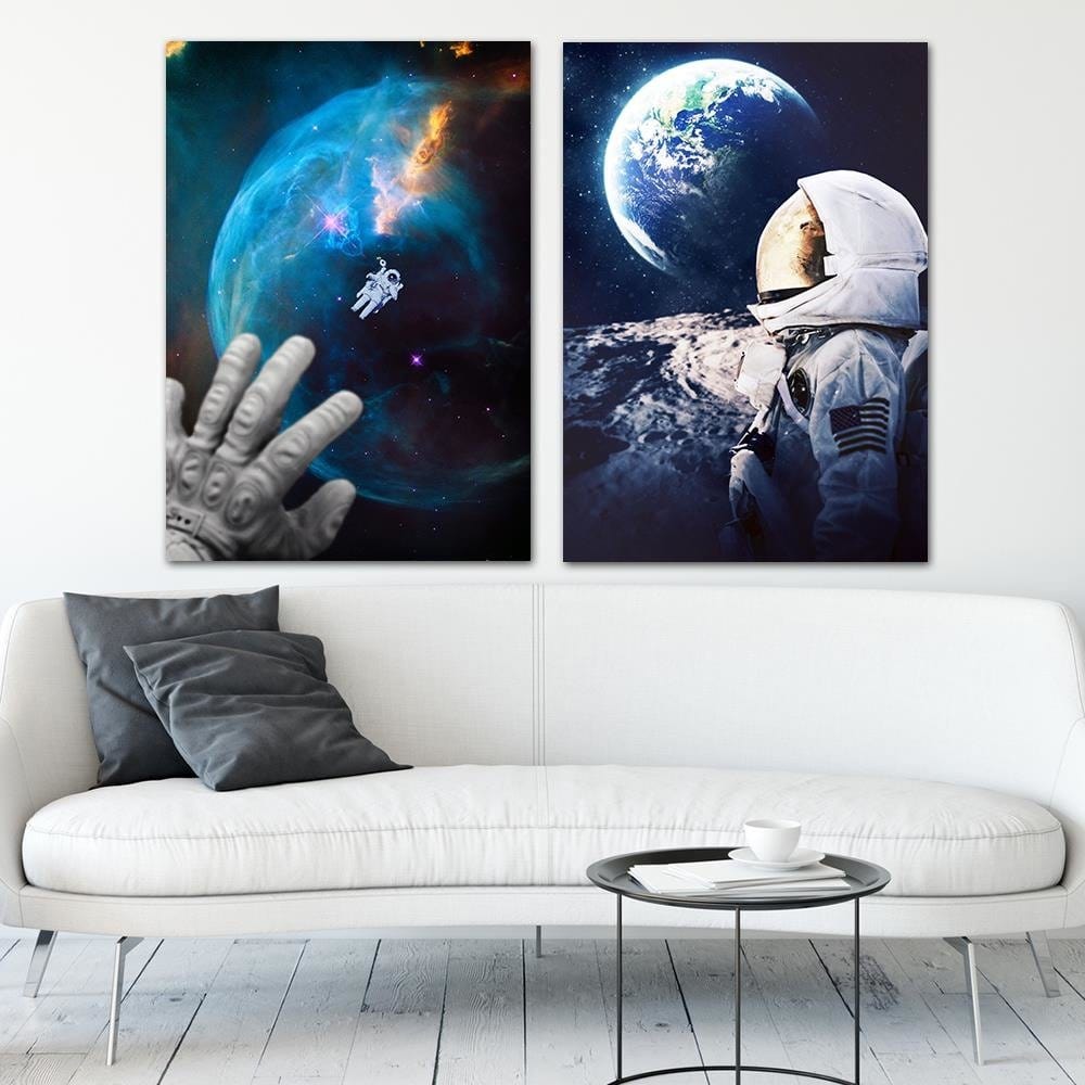 Posteris (plakāts) - Galaxy Art Print Blue Home Trends DECO