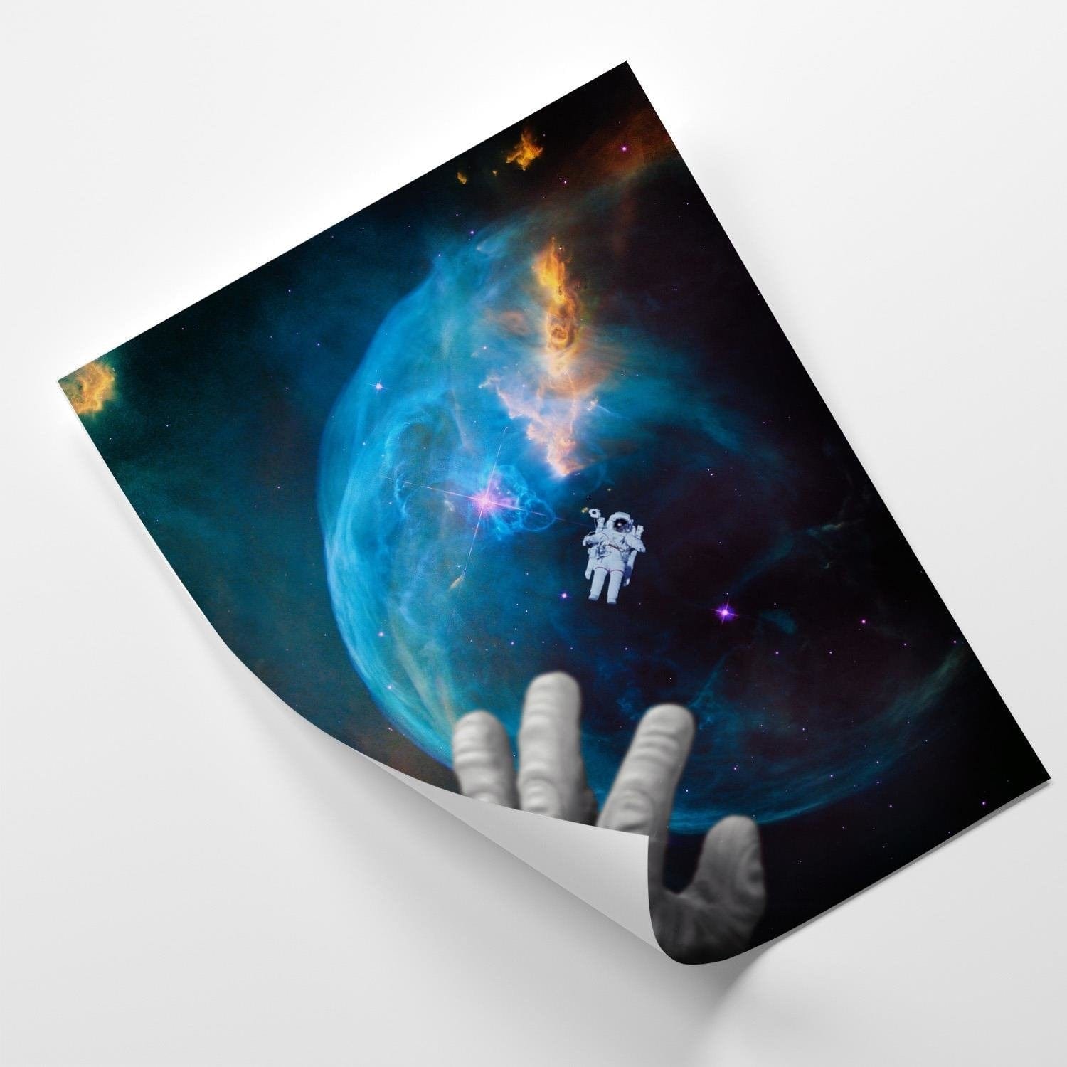 Posteris (plakāts) - Galaxy Artwork Blue Home Trends DECO