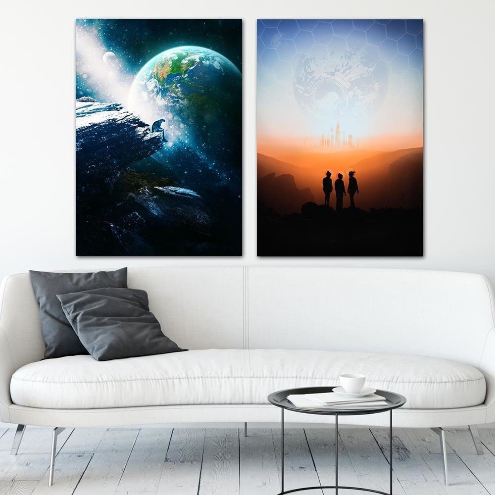 Posteris (plakāts) - Galaxy Painting Orange Home Trends DECO