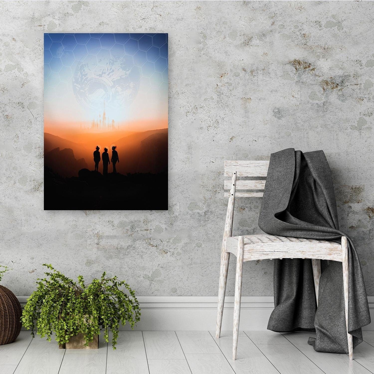 Posteris (plakāts) - Galaxy Painting Orange Home Trends DECO