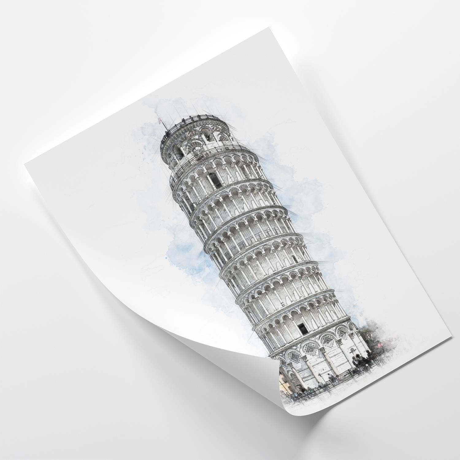 Posteris (plakāts) - Leaning Tower Grey Home Trends DECO
