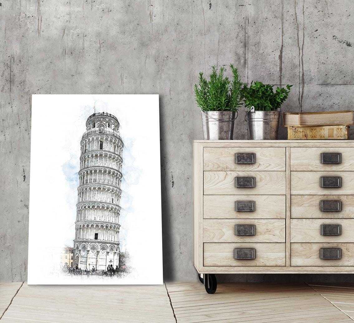 Posteris (plakāts) - Leaning Tower Grey Home Trends DECO