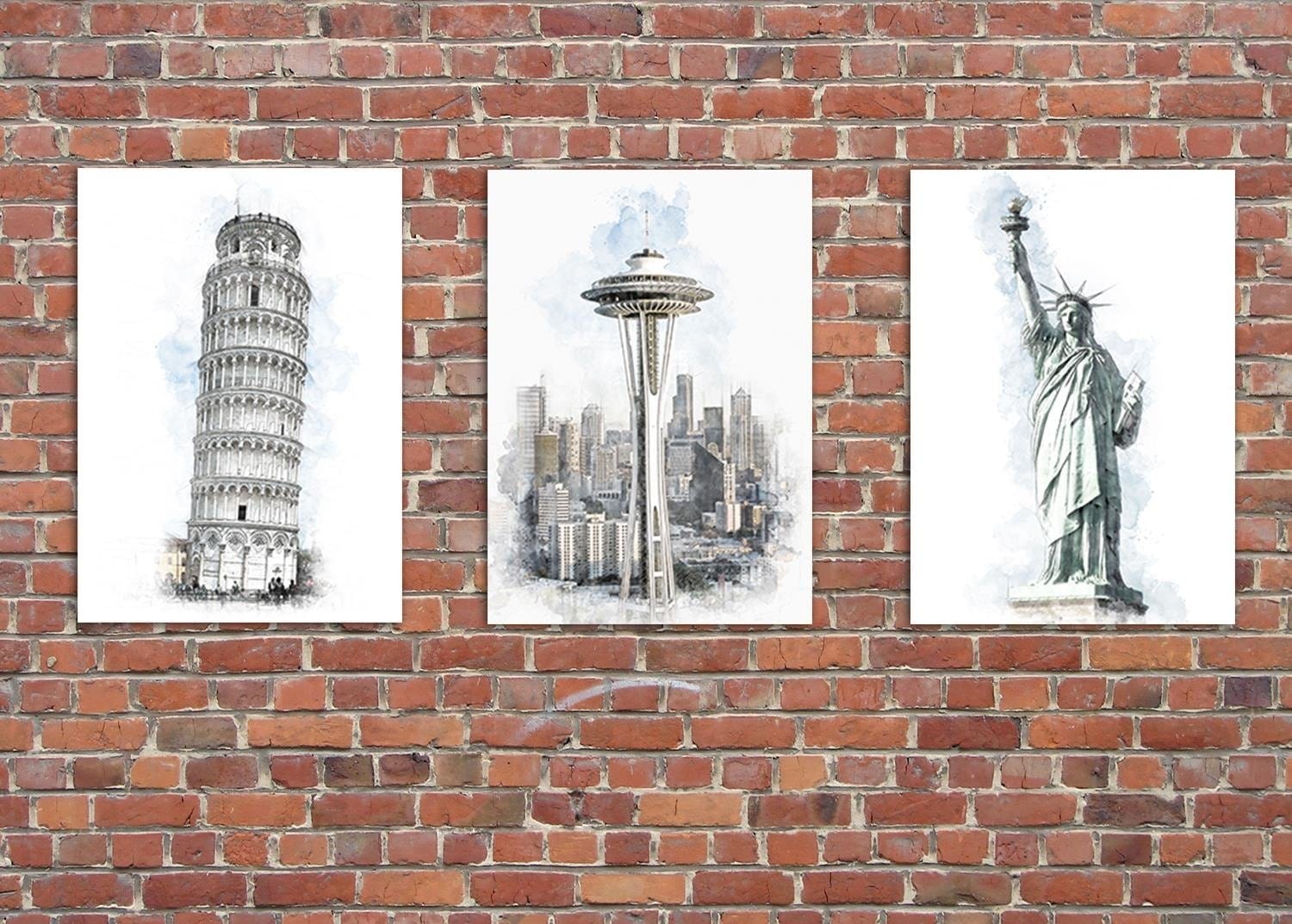 Posteris (plakāts) - Leaning Tower Grey Home Trends DECO