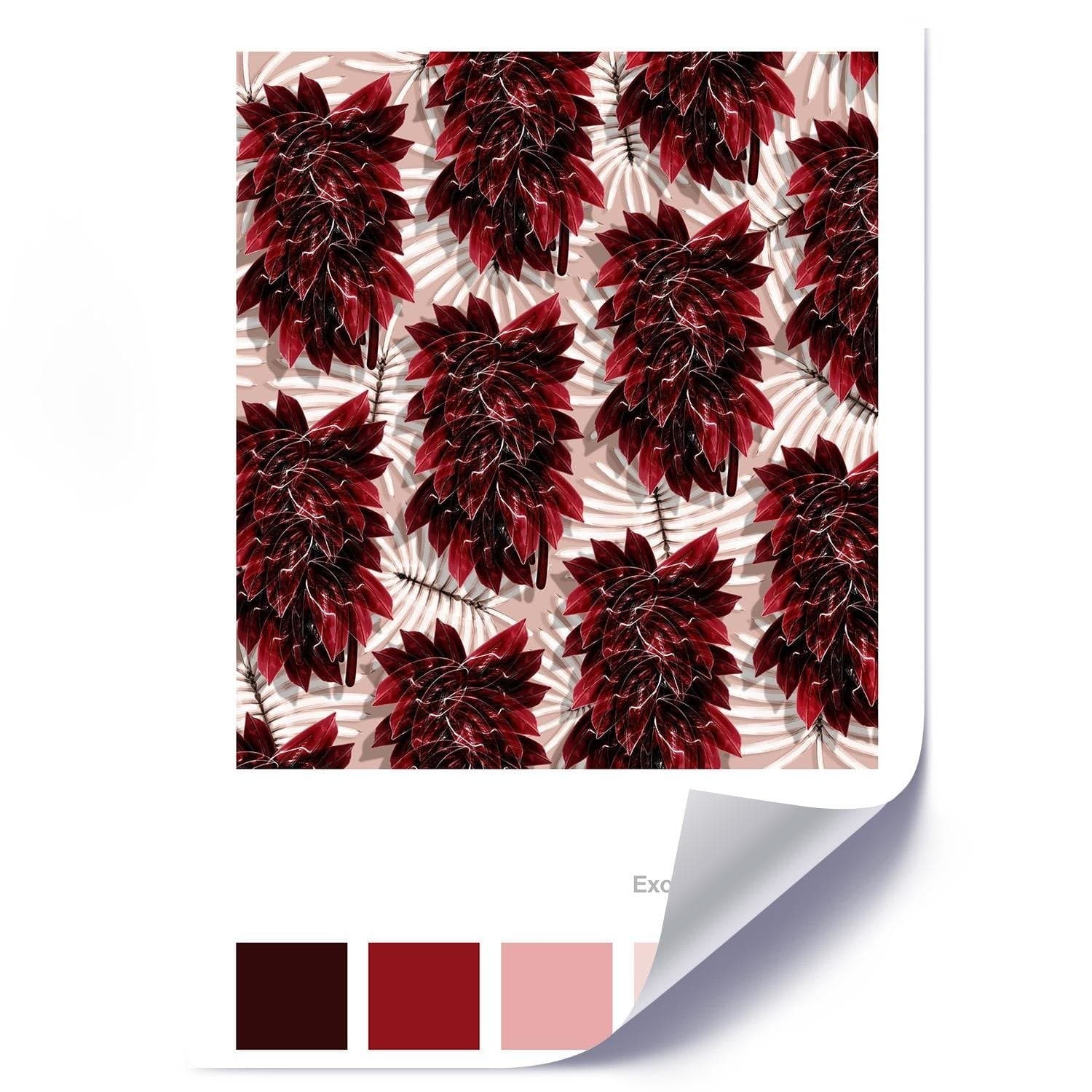 Posteris (plakāts) - Leaves Exotic Red Home Trends DECO