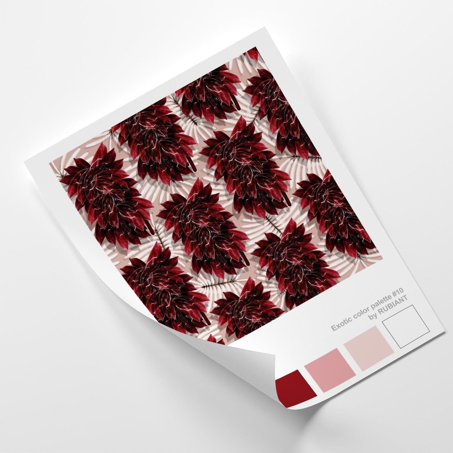 Posteris (plakāts) - Leaves Exotic Red Home Trends DECO