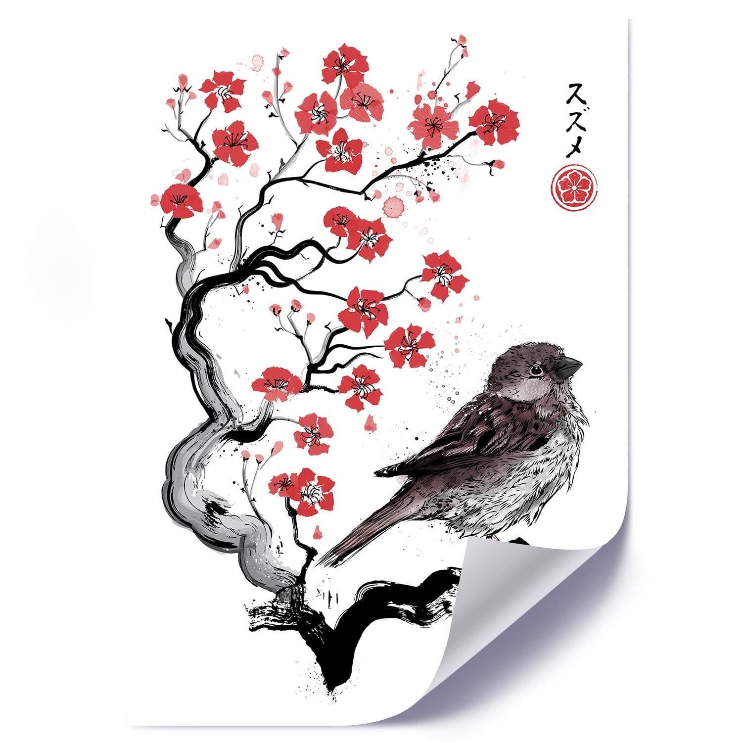 Posteris (plakāts) - Little Sparrow Red Home Trends DECO