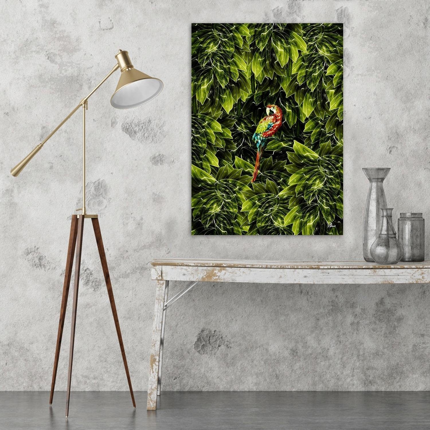 Posteris (plakāts) - Macaw Tropical Green Home Trends DECO