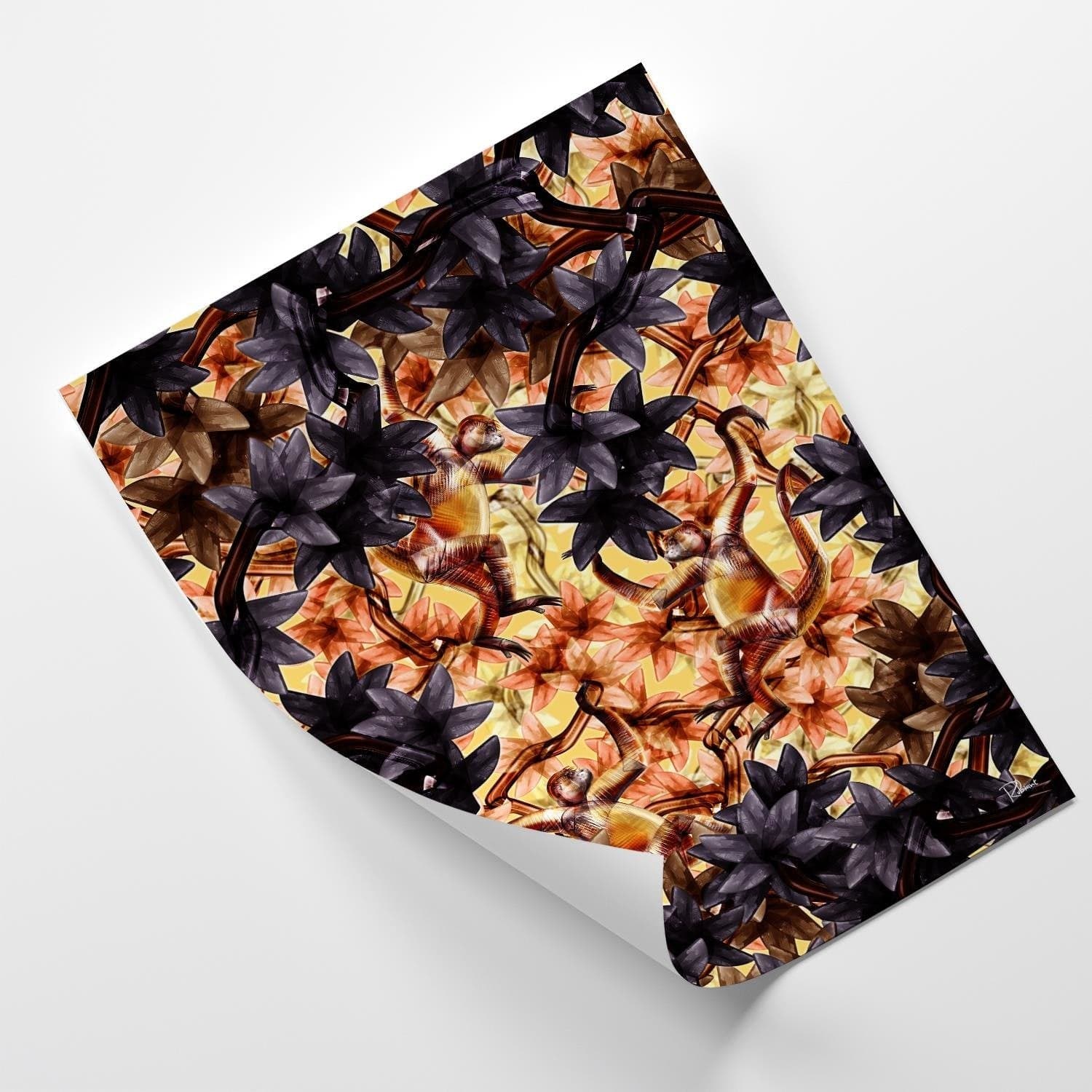 Posteris (plakāts) - Monkeys Image Animal Print Brown Home Trends DECO