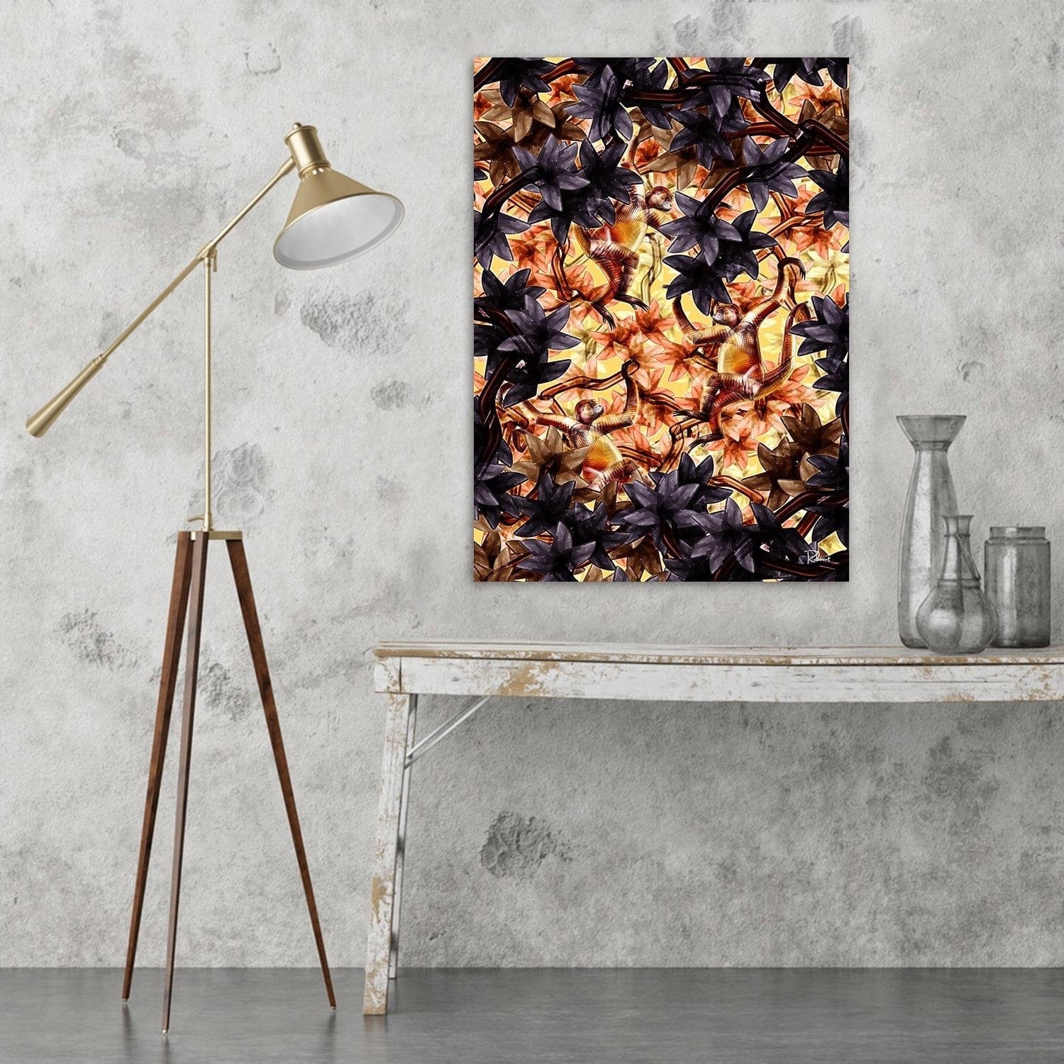 Posteris (plakāts) - Monkeys Image Animal Print Brown Home Trends DECO