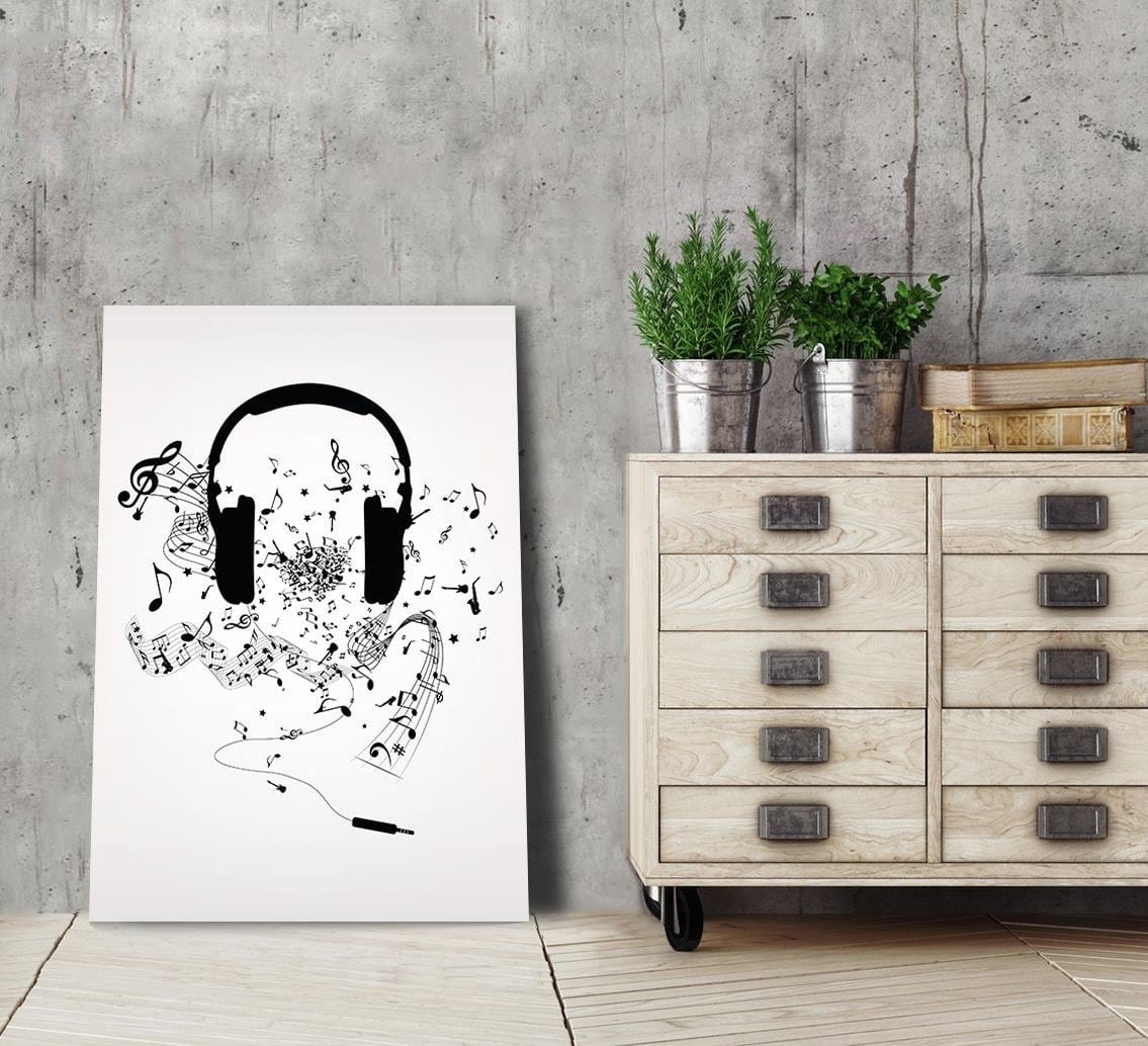 Posteris (plakāts) - Music Morife Image Black And White Home Trends DECO