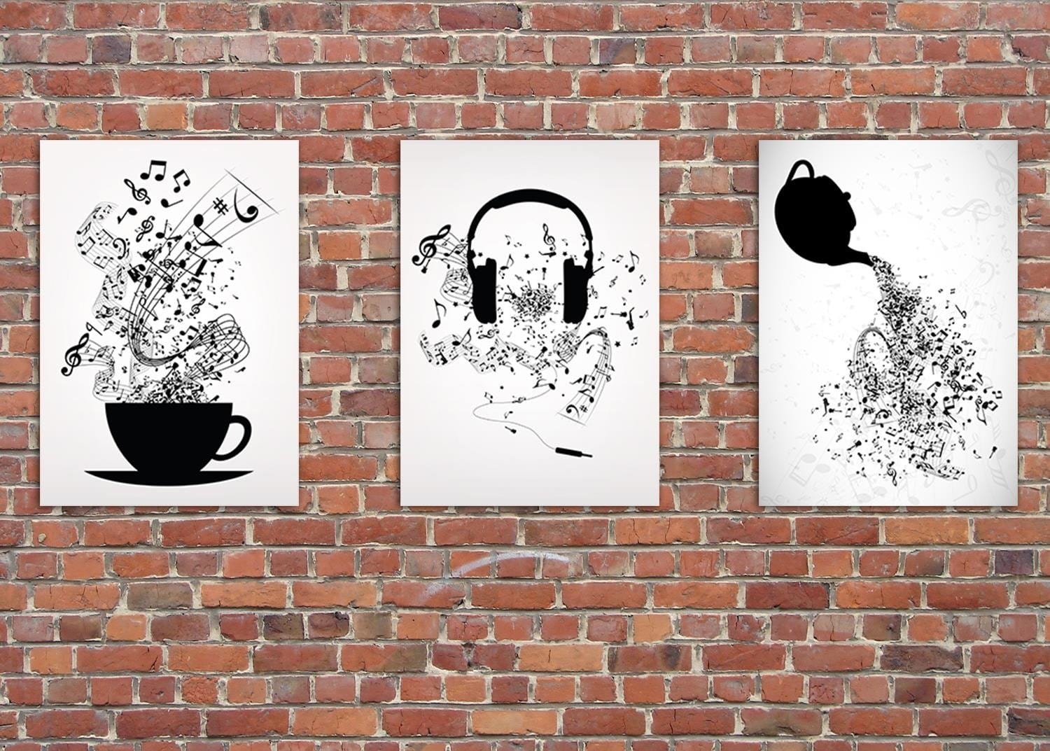 Posteris (plakāts) - Music Morife Image Black And White Home Trends DECO