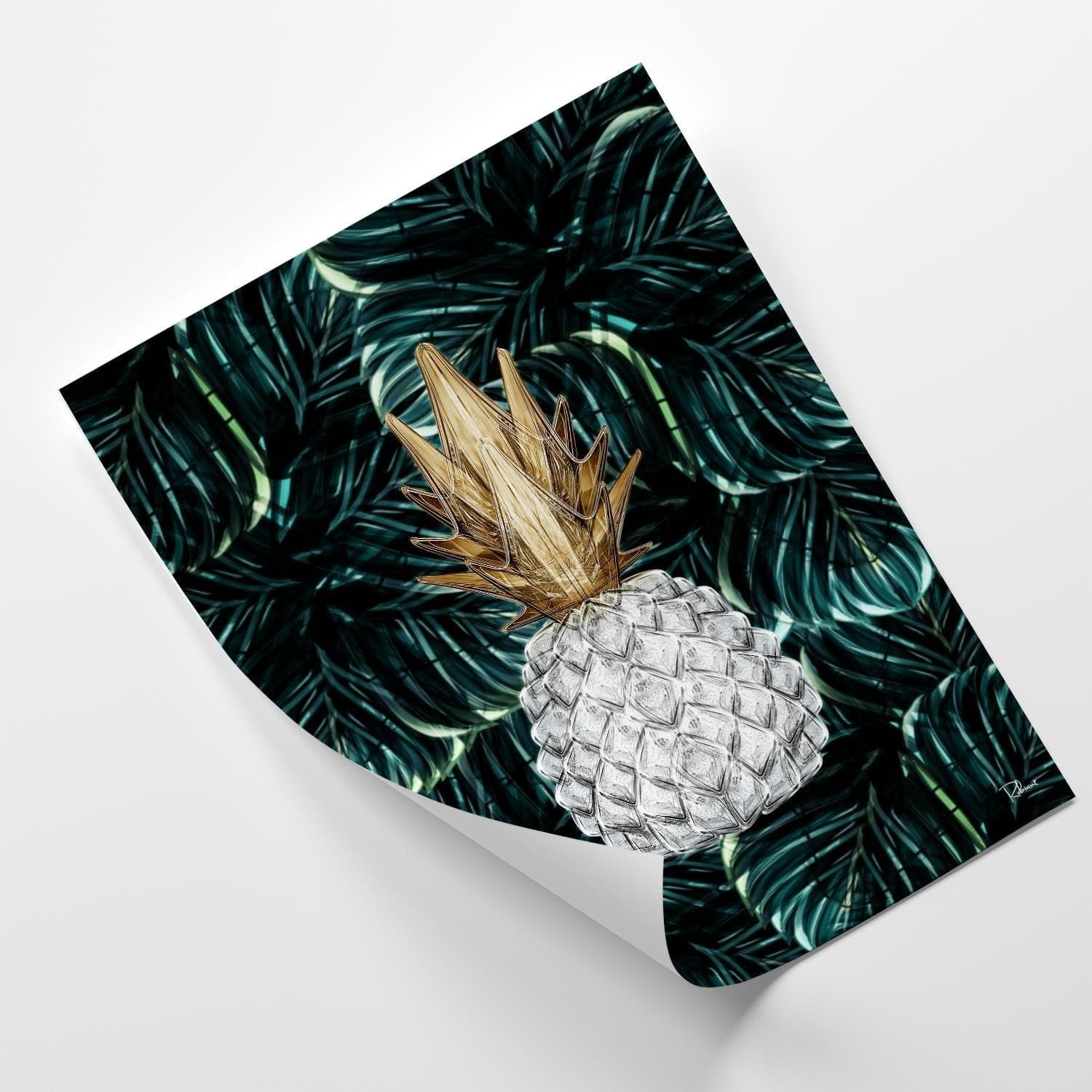 Posteris (plakāts) - Pineapple Image Tropical Green Home Trends DECO