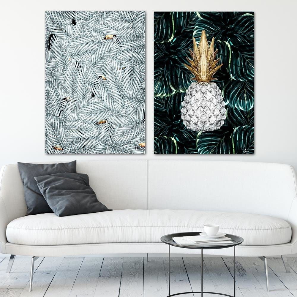 Posteris (plakāts) - Pineapple Image Tropical Green  Home Trends DECO