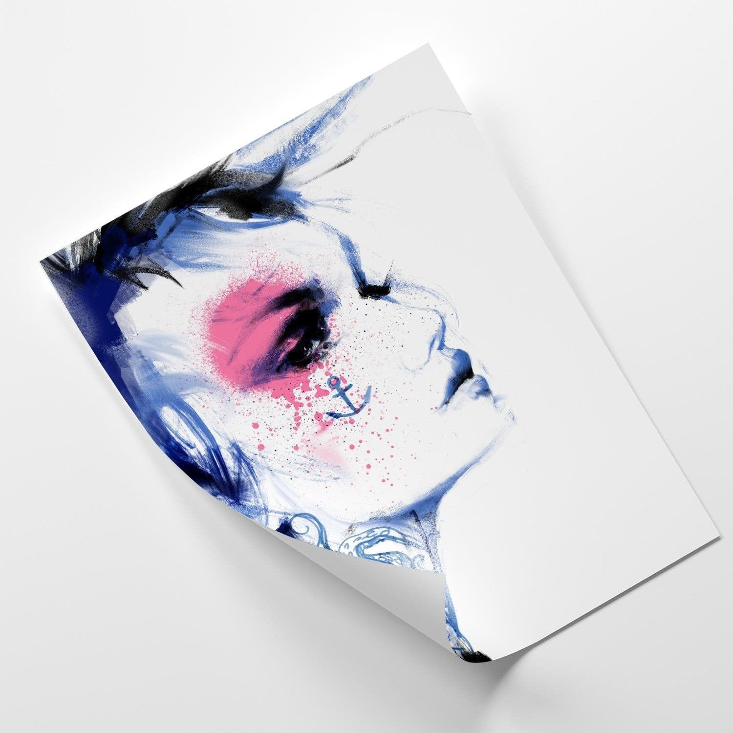 Posteris (plakāts) - Tattoo Woman Blue Home Trends DECO