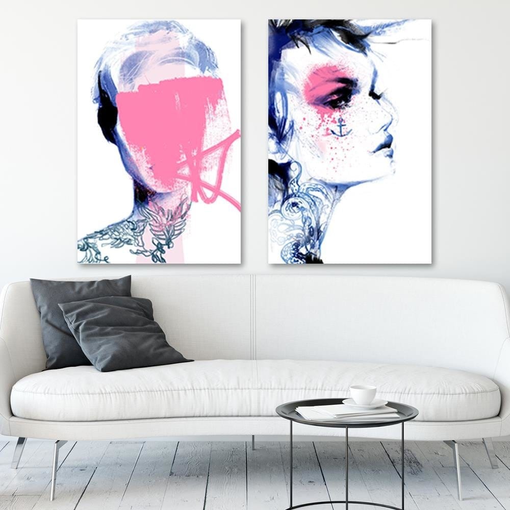 Posteris (plakāts) - Tattoo Woman Blue Home Trends DECO