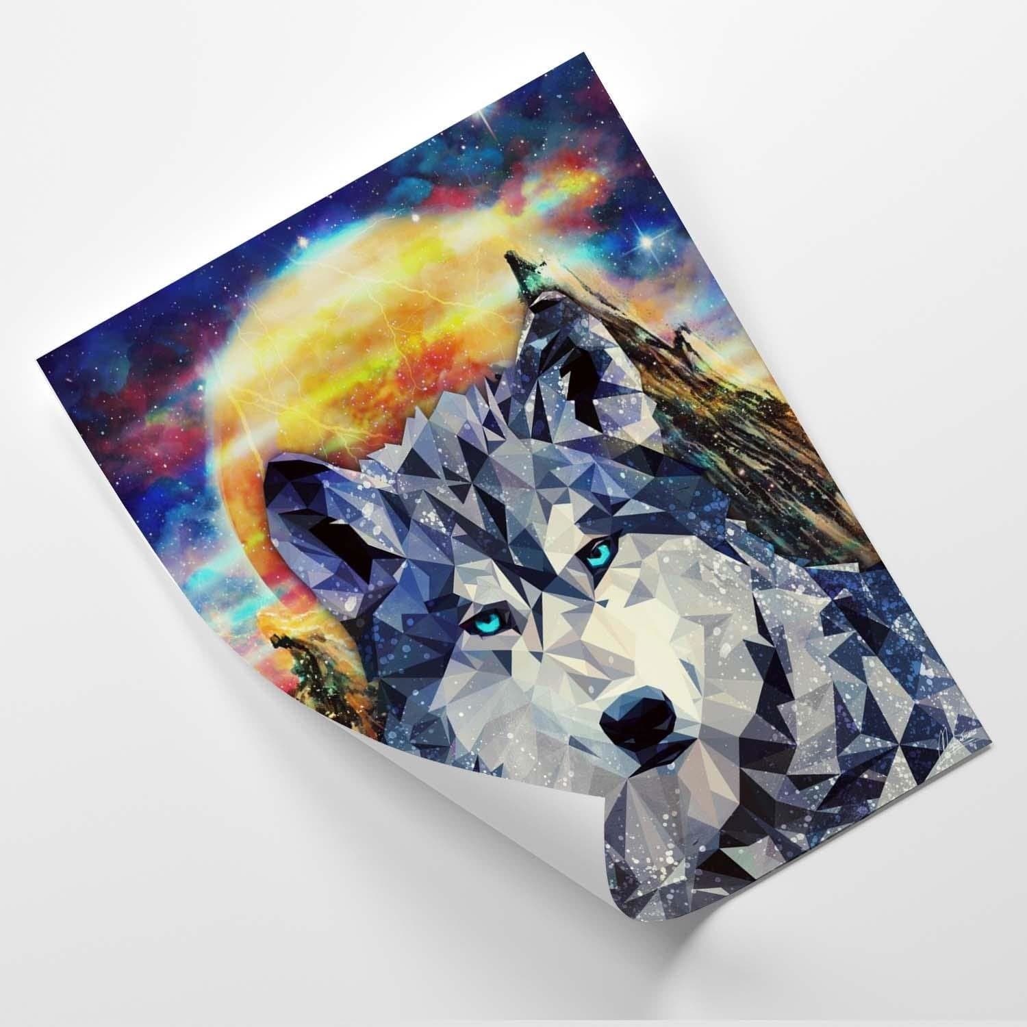 Posteris - Wolf On A Background Of Mountains E-interjers.lv