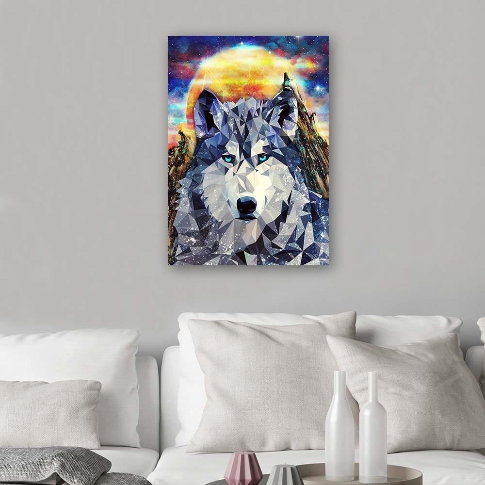 Posteris - Wolf On A Background Of Mountains  E-interjers.lv