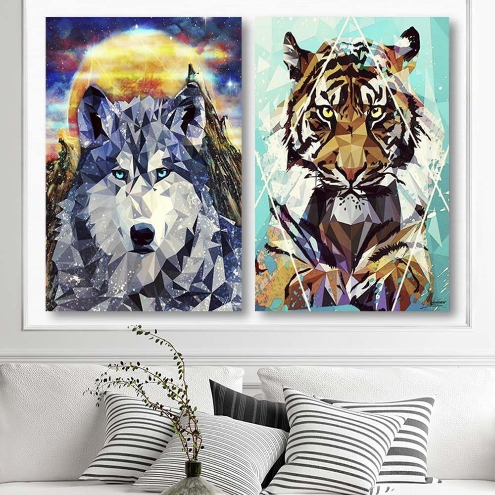 Posteris - Wolf On A Background Of Mountains  E-interjers.lv