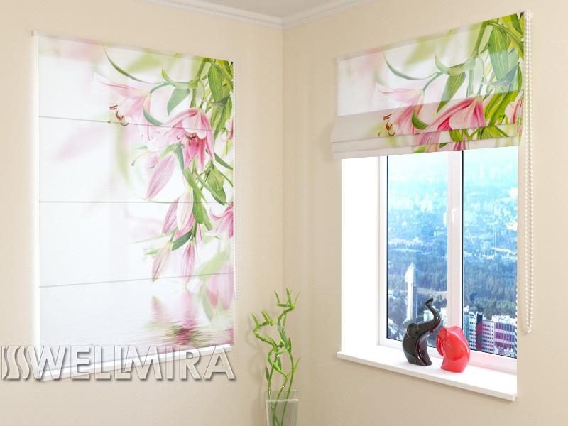 Romiešu žalūzijas Pink Lilies SCREEN / 40 / 50 E-interjers.lv