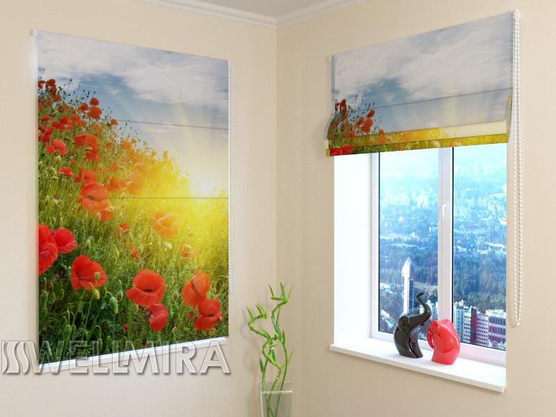 Romiešu žalūzijas Poppies Hill BLACKOUT / 40 / 50 E-interjers.lv