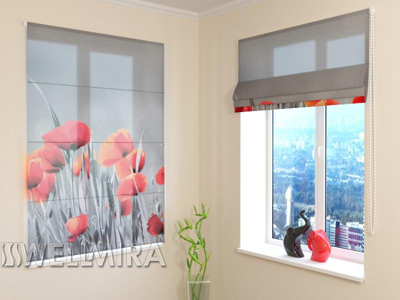 Romiešu žalūzijas Wild Poppies SCREEN / 40 / 50 E-interjers.lv