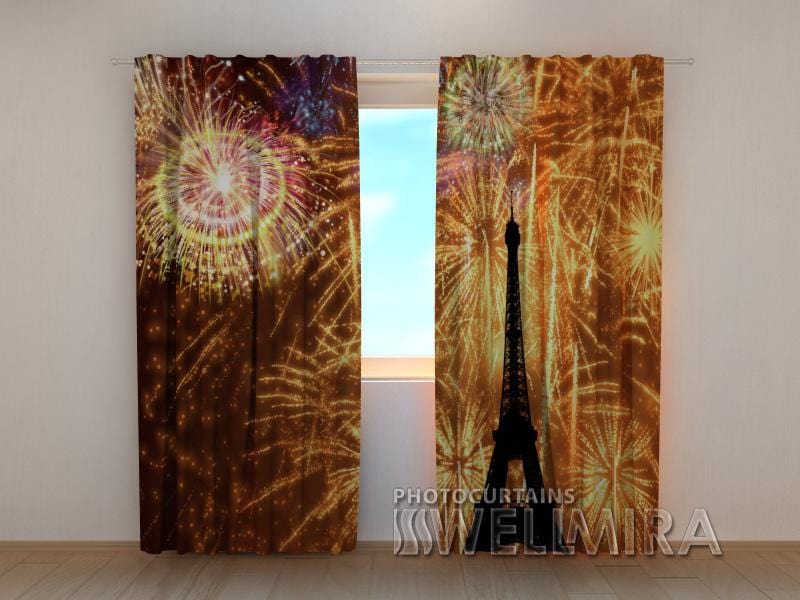 Ziemassvētku aizkari - Svētku Parīze 180 x 140 cm (2X 90x140 cm) / SCREEN E-interjers.lv